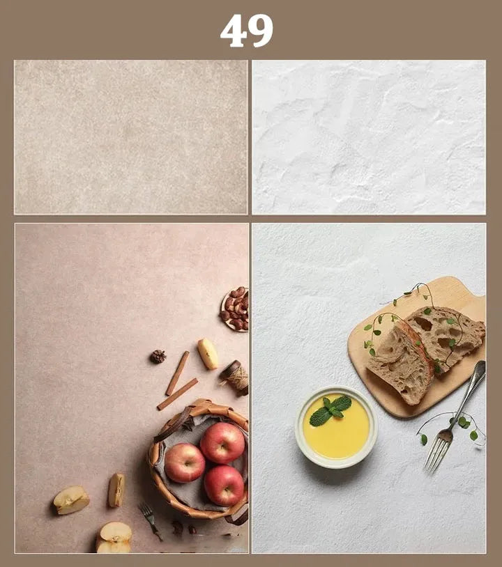 Double-Sided Wood Grain & Marble Photography Backdrop Board 57 × 87 cm – Waterproof Photo Background for Product Photography