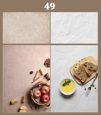 Double-Sided Wood Grain & Marble Photography Backdrop Board 57 × 87 cm – Waterproof Photo Background for Product Photography