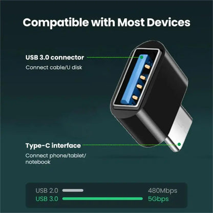 USB-C to USB 3.0 OTG Adapter – Type-C Male to USB-A Female Data Connector for MacBook, iPad & USB-C Devices