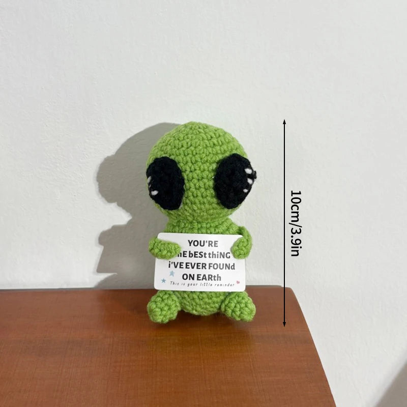 Poupée à énergie positive tissée à la main – Figurine en crochet de légumes et d'animaux avec carte de câlins, cadeau de festival fait à la main et artisanat de décoration intérieure créatif