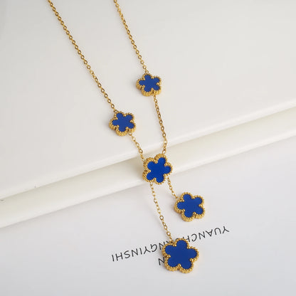 Stainless Steel Five Leaf Flower Clover Bracelet for Women Girls Adjustable Laser Petal Classic Brand Jewelry Gift