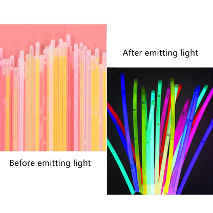 Barras luminosas fluorescentes – Pulseras luminosas multicolores flexibles de 50/100 unidades, barras de luz brillantes para eventos, celebraciones, cumpleaños, bodas y artículos para fiestas nocturnas