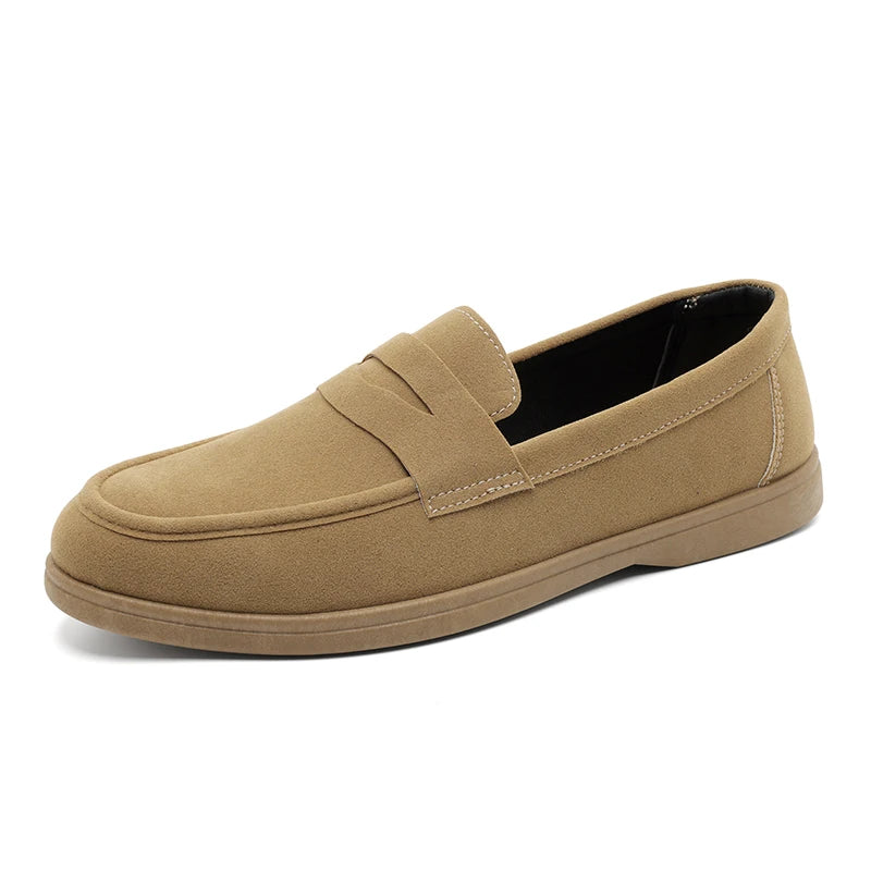Mocasines sin cordones para hombre - Planos casuales ligeros y transpirables, zapatos para caminar con suela suave antideslizante para uso diario al aire libre