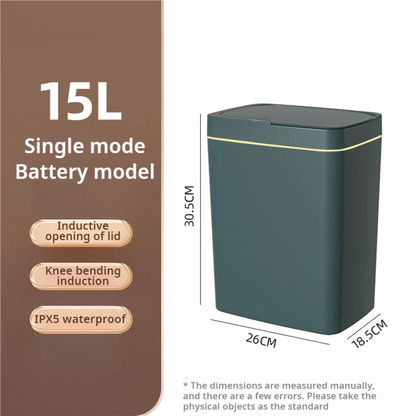 15L Smart Automatic Trash Can – Touchless Sensor Garbage Bin with Smart Bagging System for Bathroom & Home