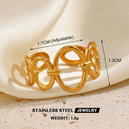 Gold Stainless Steel Heart Ring – Waterproof Hollow Heart Finger Ring for Women | Minimalist Fashion Jewelry Gift