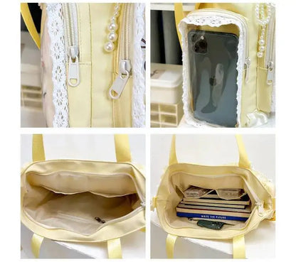 Bolsa Ita Japonesa Y2K para Mujer – Bonito Bolso de Hombro Transparente Lolita, Bolso Cruzado Grande de Exhibición DIY, Cartera de Moda Kawaii para la Escuela, Viajes y Uso Diario