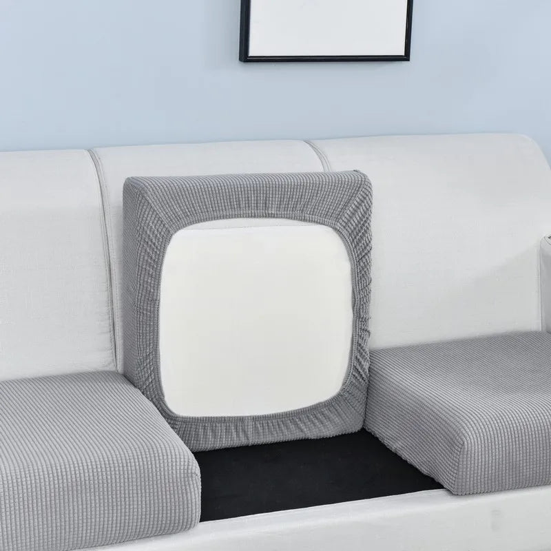 Polar Fleece Sofa Seat Cushion Cover – Stretch Furniture Protector for Pets, Kids & Living Room
