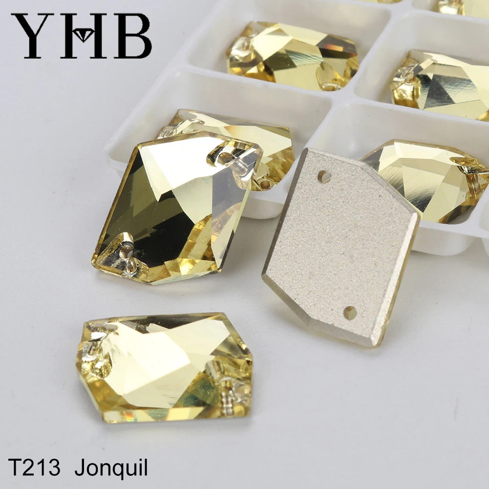 Strass à coudre YHB Cosmic AB Moonlight – Pierres plates en cristal de verre pour la décoration de vêtements et de sacs