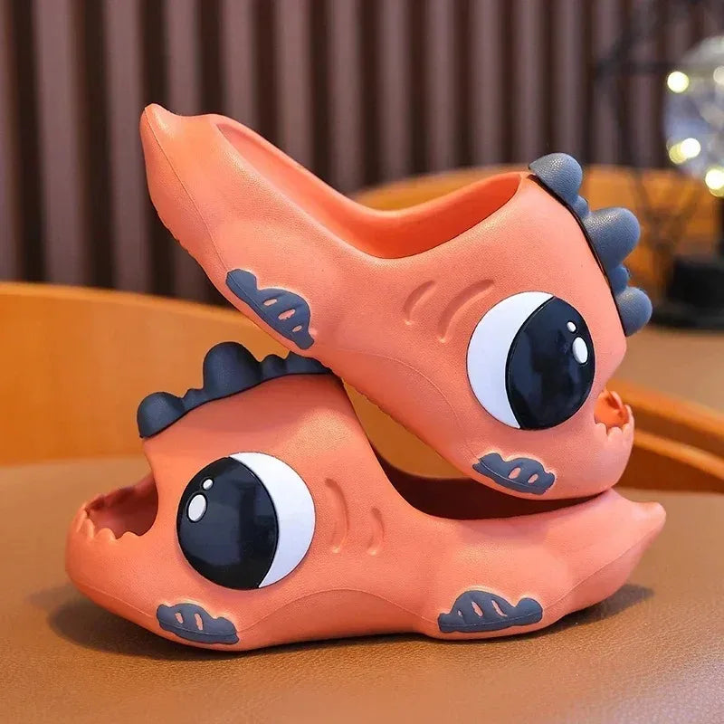 Kids Cartoon Dinosaur Flip Flops Non-Slip Beach Slippers for Boys & Girls (Ages 2–12)