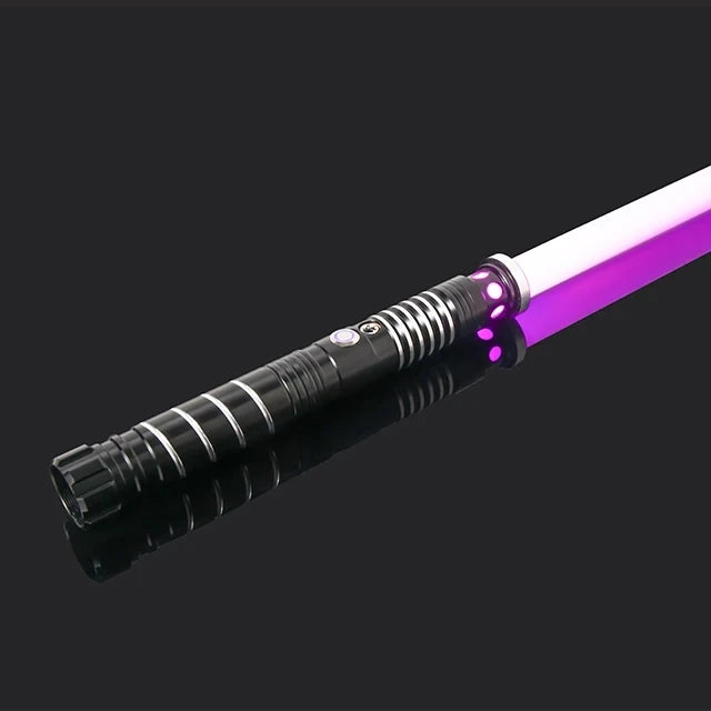 RGB Metal Lightsaber – Dueling Smooth Swing Laser Sword, 16 Color Changing & 16 Sound Effects, FOC Rave Flashing Toy Saber