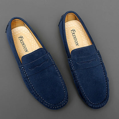 Mocassins en daim pour hommes – Chaussures de conduite décontractées classiques, Chaussures plates confortables à enfiler et Mocassins