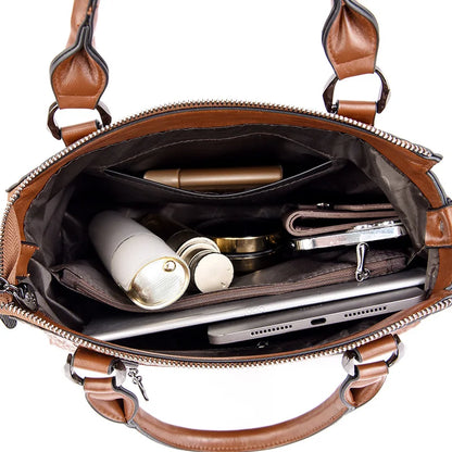 Luxury Soft Leather Women's Shoulder Crossbody Bag Large Capacity Designer Style Handbag
