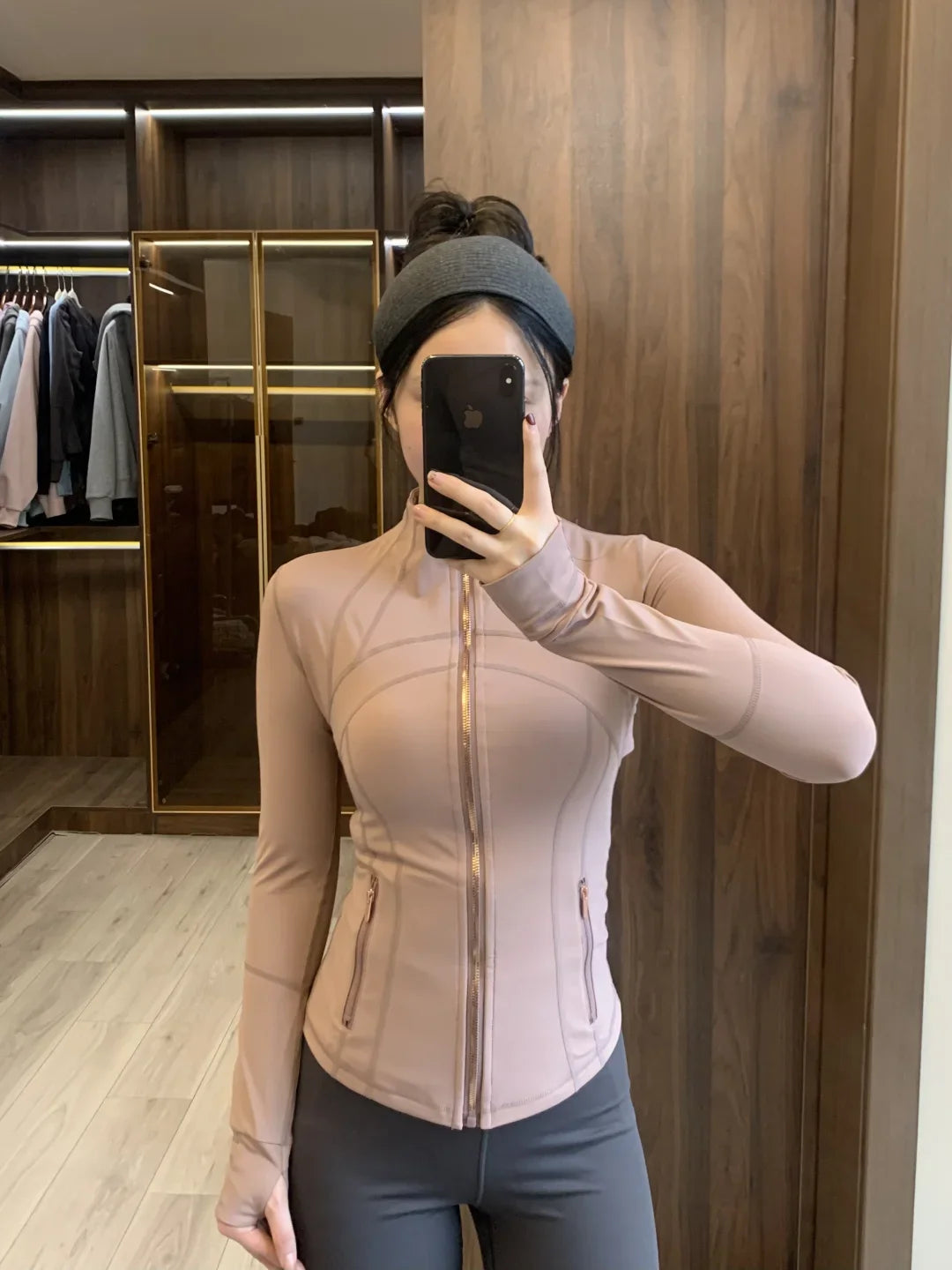 Chaqueta de yoga de mujer ajustada con cremallera – Top deportivo de cuello alto de secado rápido para gimnasio, running y fitness