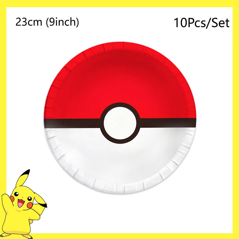 Décorations d'anniversaire Pokémon – Vaisselle Pikachu, Ballons, Décorations de Gâteau et Articles de Fête