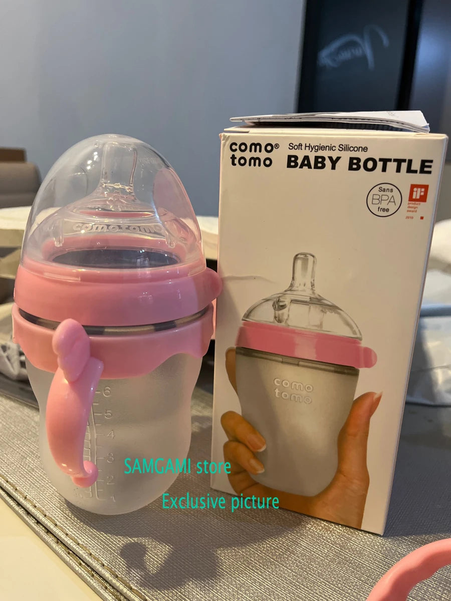 Paquete de 2 Biberones de Silicona sin BPA de 5oz y 8oz para Recién Nacidos y Bebés
