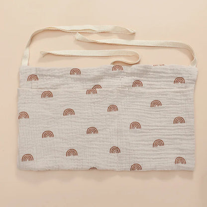 Organizador Colgante para Cuna de Bebé – Cesta de Almacenamiento para Mesita de Noche con 2 Bolsillos para Pañales, Juguetes, Ropa y Artículos Esenciales para Bebés