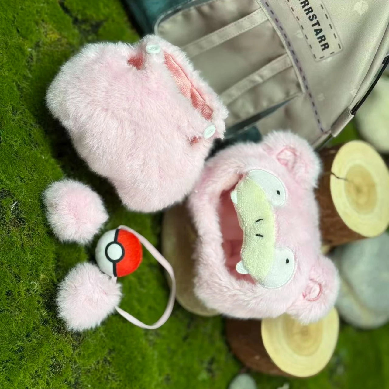 Kawaii Labubu Cartoon Plush Doll Clothes Set – Psyduck, Slowpoke & Charmander Outfit with Backpack, Fashion Mini Doll Accessories