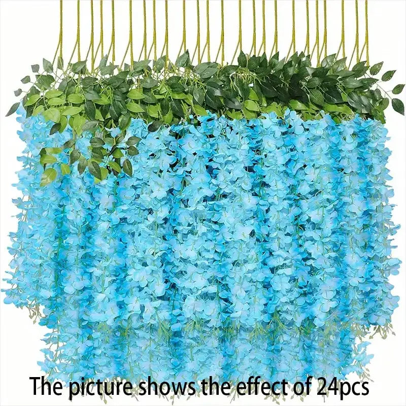 12PCS Artificial Wisteria Vine Flowers – Silk Hanging Trailing Garland for Wedding, Party & Home Decor | DIY Floral Decoration