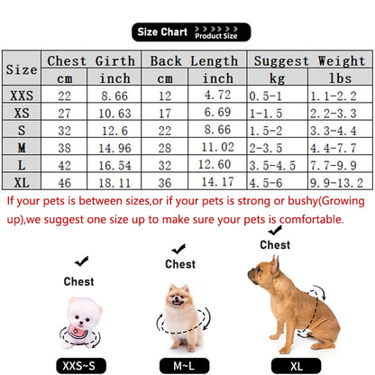 Cute Winter Dog Vest – Warm Soft Flannel Puppy Puffer Jacket for Small Dogs & Cats, Cozy Pet Sweater Clothing in XXS
