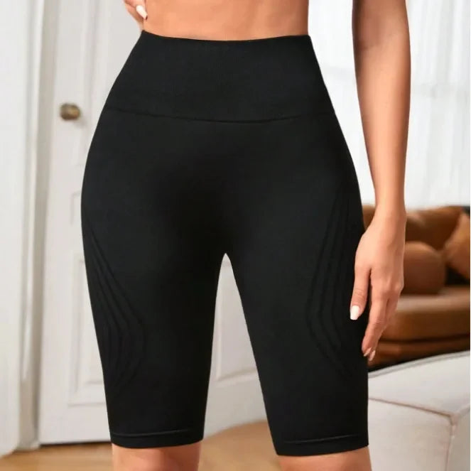 Women’s High Waist Seamless Slim Yoga Shorts Stretchy Push Up Butt Lifting Knitted Workout Running