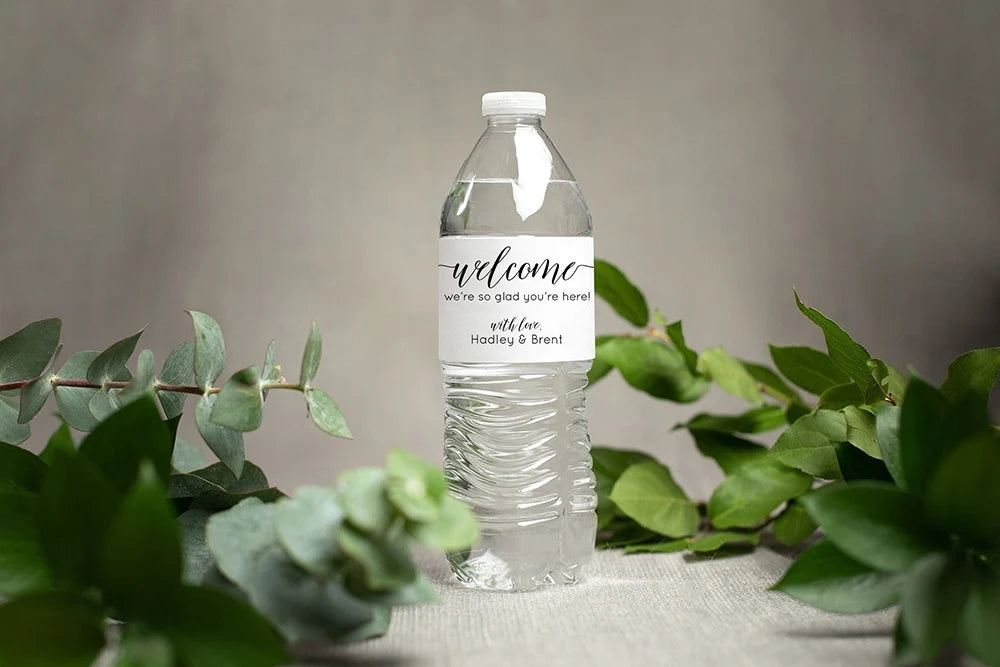 Personalized Wedding Water Bottle Labels – Custom Thank You Stickers for Bridal Shower, Birthday Party & Wedding Welcome Gifts | Event Decor