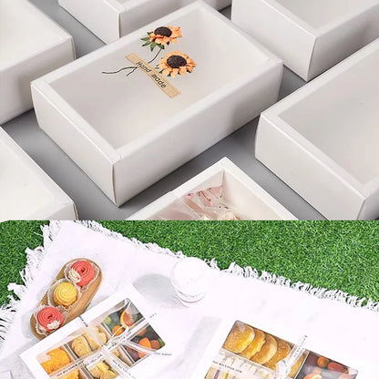 10PCS Pull-Out Kraft Paper Gift Boxes with Clear Window for Jewelry, Gifts, Weddings, Birthdays & Business Packaging