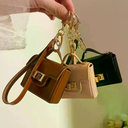 Mini PU Leather Coin Purse Keychain – Creative Change Money Bag Pendant for Keys, Earphones & Small Item Storage