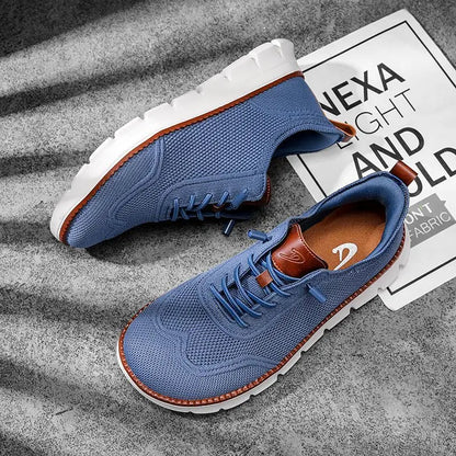 Baskets décontractées larges pour hommes – Chaussures de marche respirantes en Flyknit avec semelle souple et confort antidérapant pour l'été