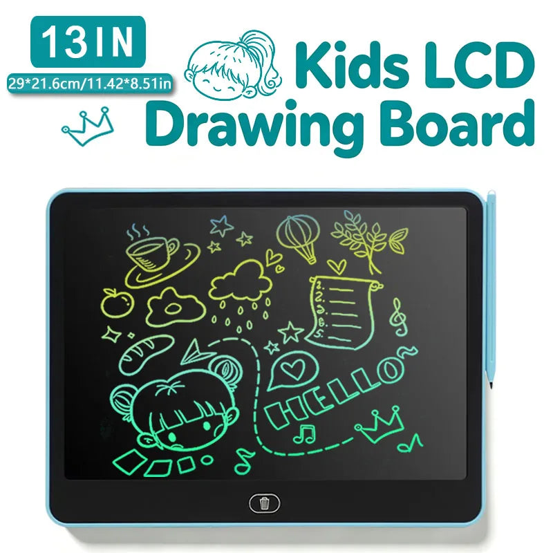 8/11/13/16-Inch LCD Writing Tablet for Kids – Reusable Handwriting Pad, Drawing & Painting Board, Educational Learning Toy for Boys and Girls