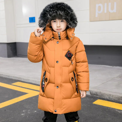 2026 Kids Winter Jacket, Thick Cotton-Padded Hooded Coat for Toddler Boys and Teens, Warm Down-Style Parka for Children