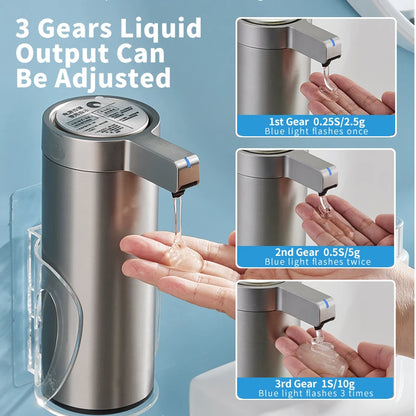 270ml Automatic Touchless Soap Dispenser – Smart Infrared Sensor Liquid Soap Dispenser with 304 Stainless Steel for Kitchen & Bathroom
