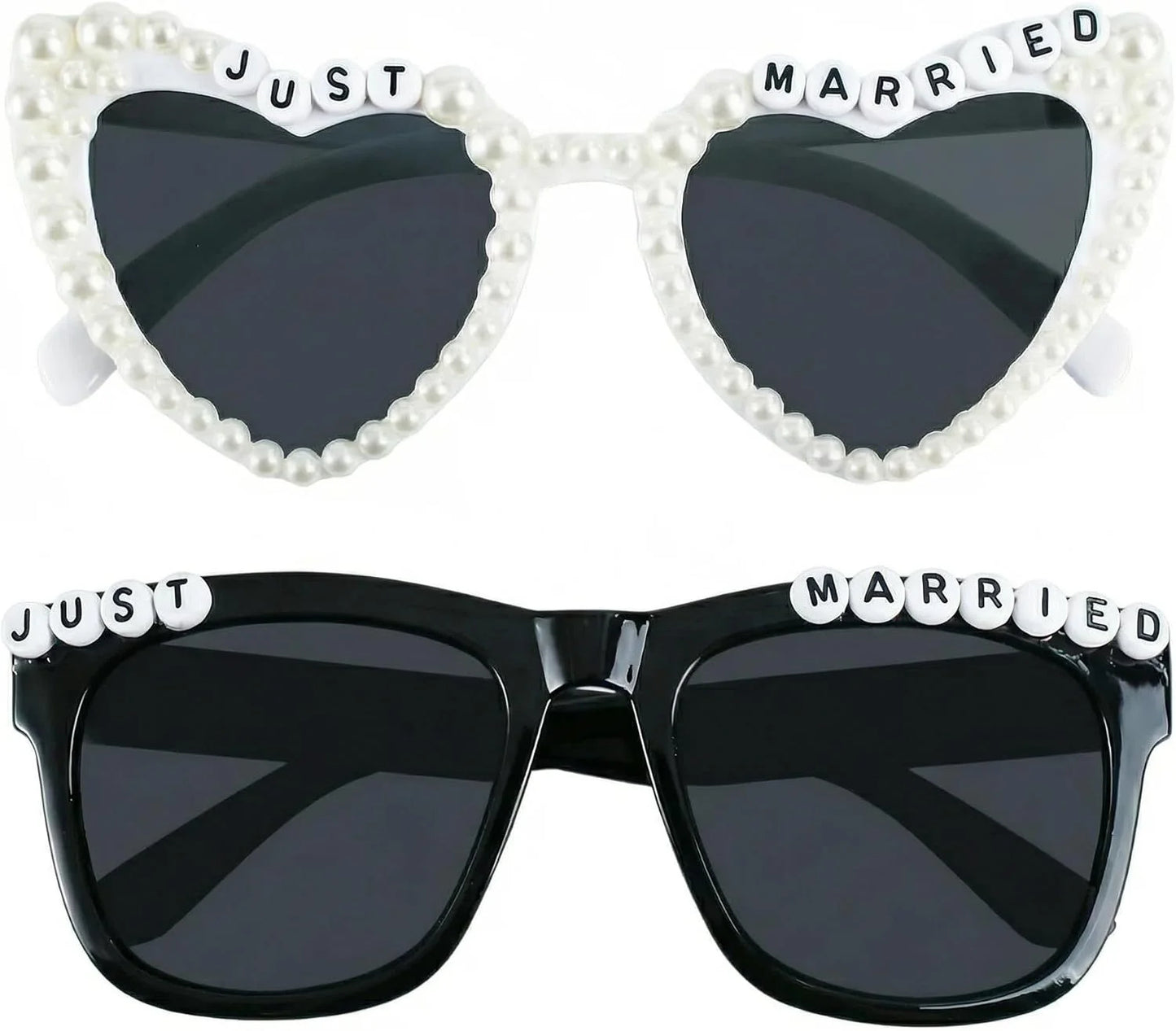 2PCS Mr & Mrs Pearl Glasses – Wedding Photo Props for Bride & Groom | Bridal Shower, Bachelorette Party & Wedding Decoration Accessories