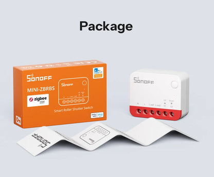 SONOFF MINI-ZBRBS Zigbee Smart Roller Shutter Switch – Controlador inteligente de cortinas, módulo de motor de persianas compatible con ZigBee Hub, automatización de escenas locales e interruptor amplificador de señal para eWeLink Smart Home