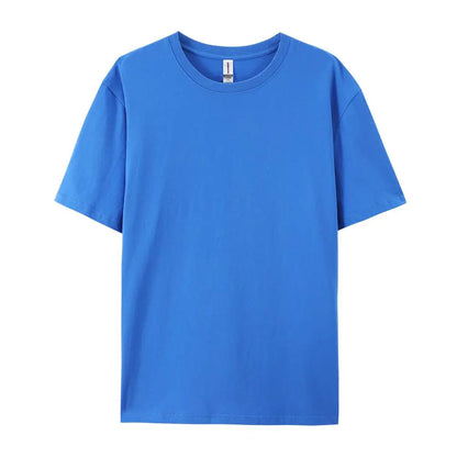 T-shirt Solide 100% Coton Femme Manches Courtes Col Rond Ample Décontracté Sportif Été Haut Blanc Noir