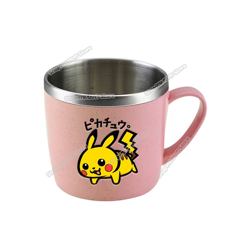 Pokémon Stainless Steel Mug – Pikachu, Snorlax & Eevee Cartoon Drink Cup