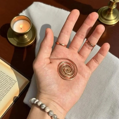 Adjustable Copper Palm Ring – Handmade Spiral Finger Cuff Ring for Meditation, Energy Healing & Boho Fashion Jewelry Accessory
