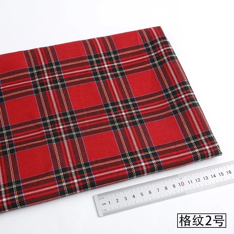 Scottish Style Plaid Fabric – Soft Breathable Cloth for Christmas Skirts, Uniforms, Dresses, DIY Sewing & Background Decor