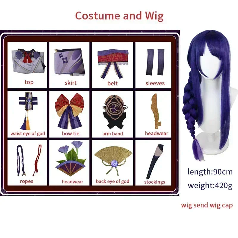 Game Impact Cosplay Wig & Costume Set – Full Carnival Anime Roleplay Outfit for Halloween, Convention & Party Wear