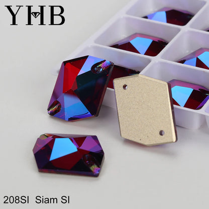 Strass à coudre YHB Cosmic AB Moonlight – Pierres plates en cristal de verre pour la décoration de vêtements et de sacs