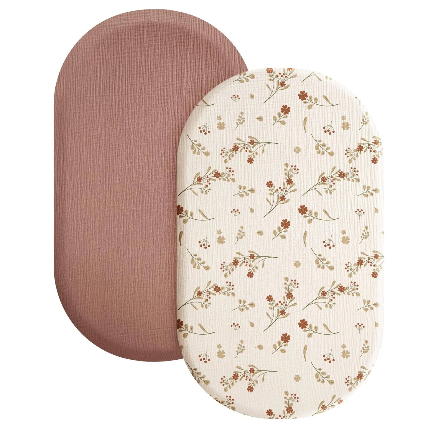 Sábana de cuna de algodón muselina suave y transpirable para bebé – Sábana ajustable universal para cunas de recién nacidos, moisés y camas infantiles