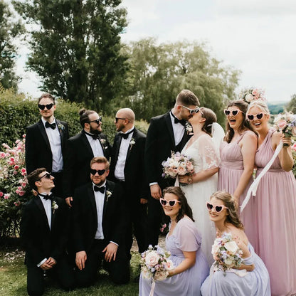 12–120PCS Personalized Heart Sunglasses with Pen – Wedding & Bachelorette Party Favors, Bridal Party Photo Props & Gifts