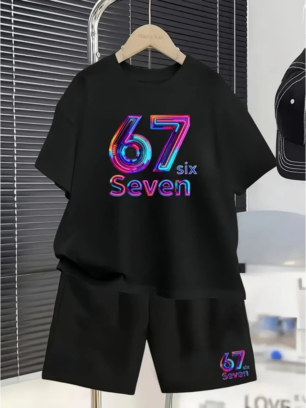 Conjunto de camiseta y pantalones cortos divertidos con gráficos para niños, atuendo informal de verano de 2 piezas para niños.
