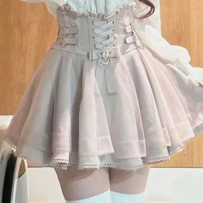 Blusa de mujer de encaje de manga corta estilo lolita japonés 2026, dulce, linda, ajustada, informal, a la moda, para uso diario