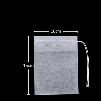 100-1000pcs Disposable Tea Filter Bags – Nonwoven Drawstring Tea Strainer Bags, Single Use Loose Leaf Tea Bags for Coffee, Herbs, Spices & Kitchen Brewing Accessories