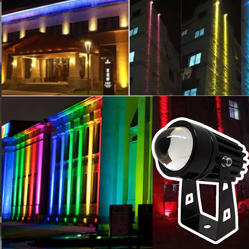 Outdoor LED Wall Spotlight 5W/9W/12W – RGB Waterproof Landscape Light with Remote Control, 110V/220V Home Garden Lighting