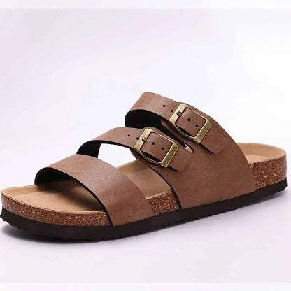 Zuecos de ante Crestar Cork – Zapatillas tipo mules unisex antideslizantes con soporte para el arco del pie