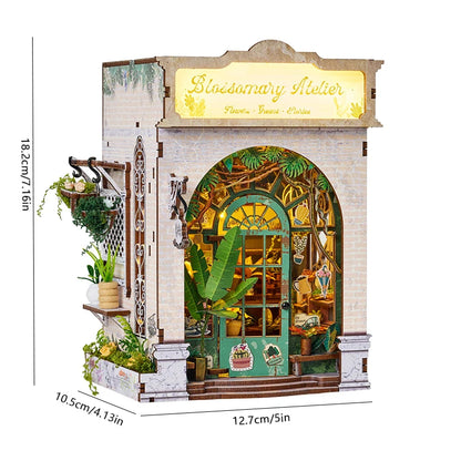 Kit de book nook à fabriquer soi-même – Maquette de maison de poupée miniature en bois à insérer dans une étagère pour adultes, loisirs créatifs et décoration d'intérieur