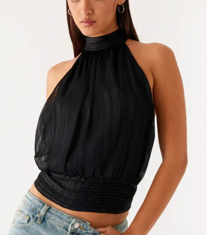 Women's Y2K Halter Top – Sleeveless Backless Summer Tank Top for Casual, Party & Streetwear Fashion