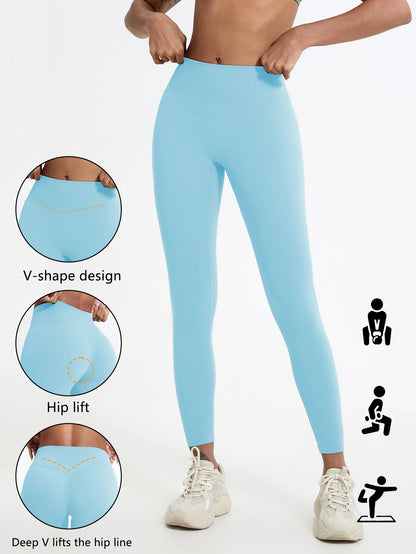 Women’s High Waist Yoga Leggings – Super Soft Gym Running Workout Tights with Push-Up Fit