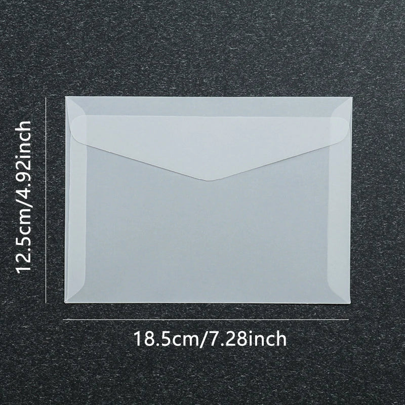Lot de 50 enveloppes vierges translucides pour invitations, cartes postales, cartes de mariage, courriers professionnels et cartes cadeaux